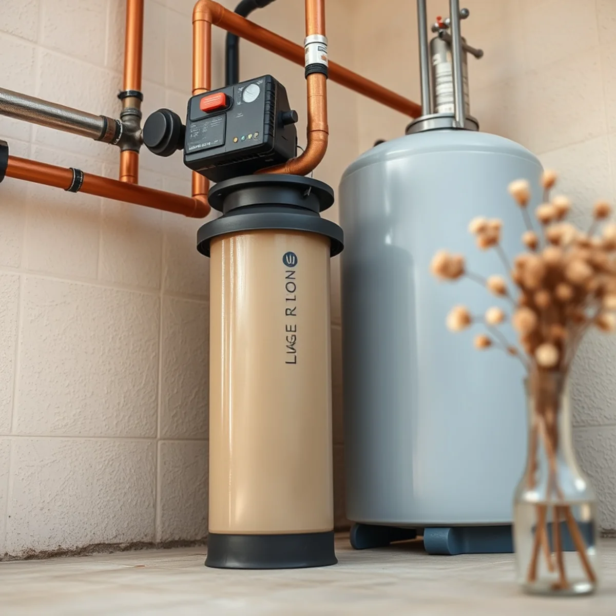 Water softening unit installed to eliminate heavy limestone hardness in Dayton well water